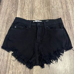 Kancan high rise cut off denim shorts size 7 black